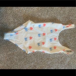 White one piece popsicle suit